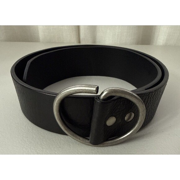 J. Crew Black Leather Slip Belt Women’s Size Small Made in England Vintage - Picture 1 of 13